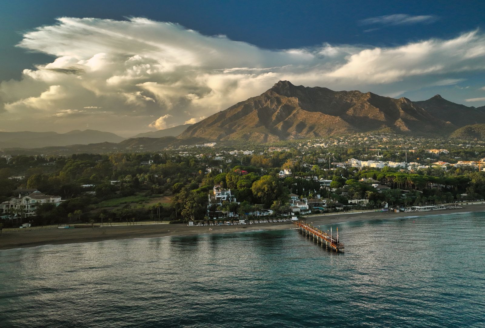 The Marbella coastline beneath La Concha mountain