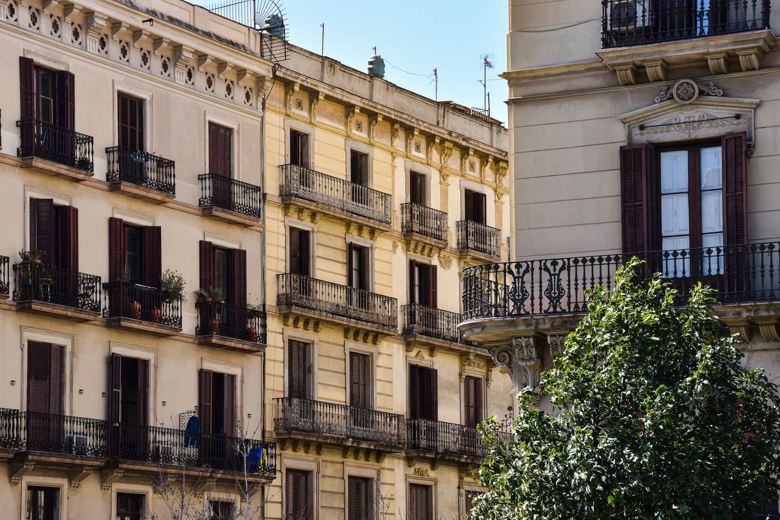 Residential apartment buildings in Barcelona