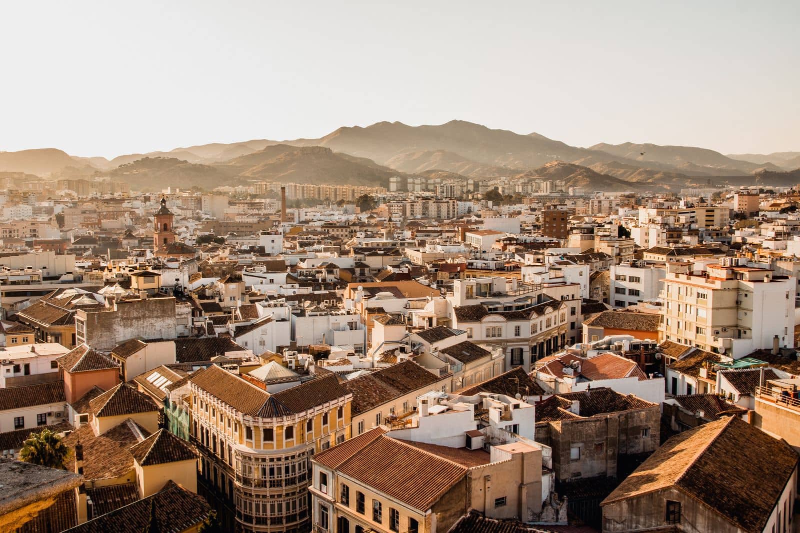An aerial view of Malaga