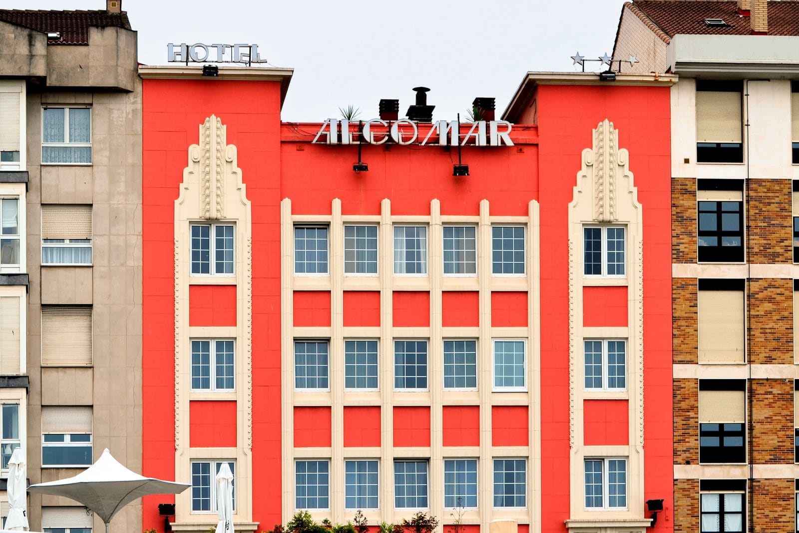 A historic hotel facade in Spain