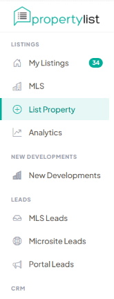 List Property highlighted in the PropertyList sidebar menu