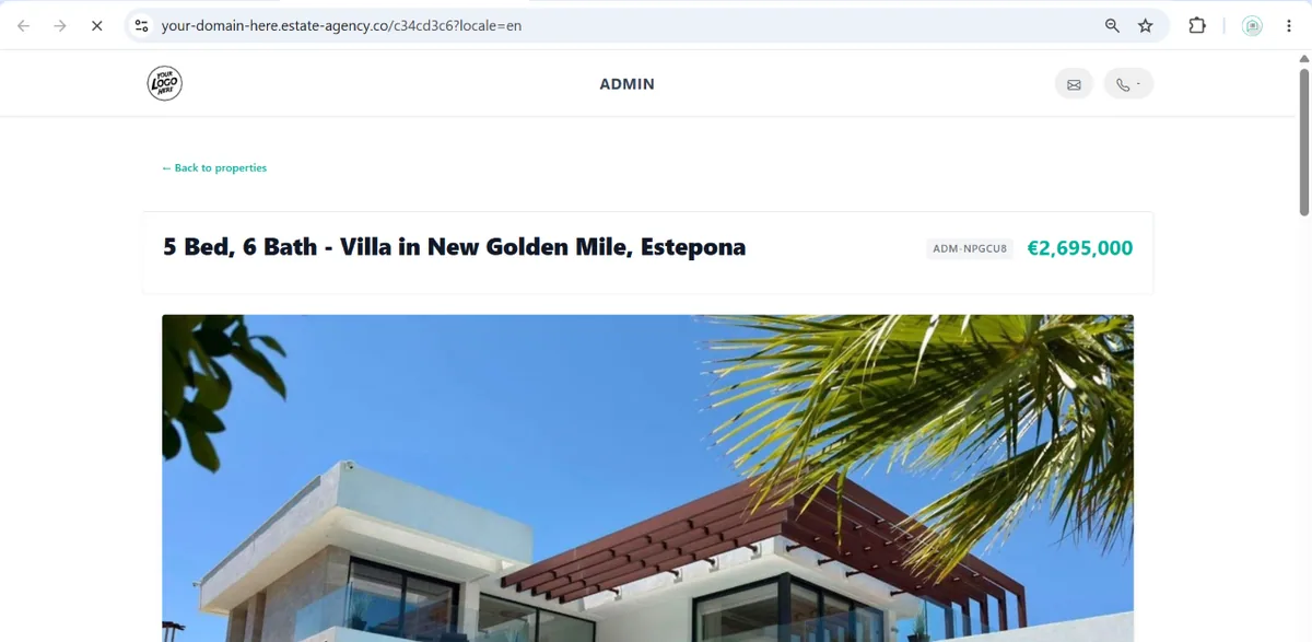An agency MicroSite displaying its listings