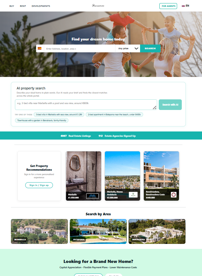 PropertyList portal homepage
