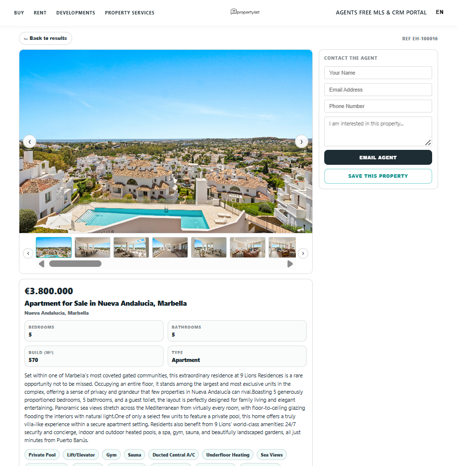 A property listing page