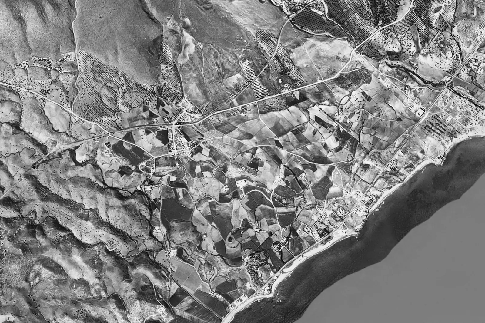Benalmádena from the air in 1956