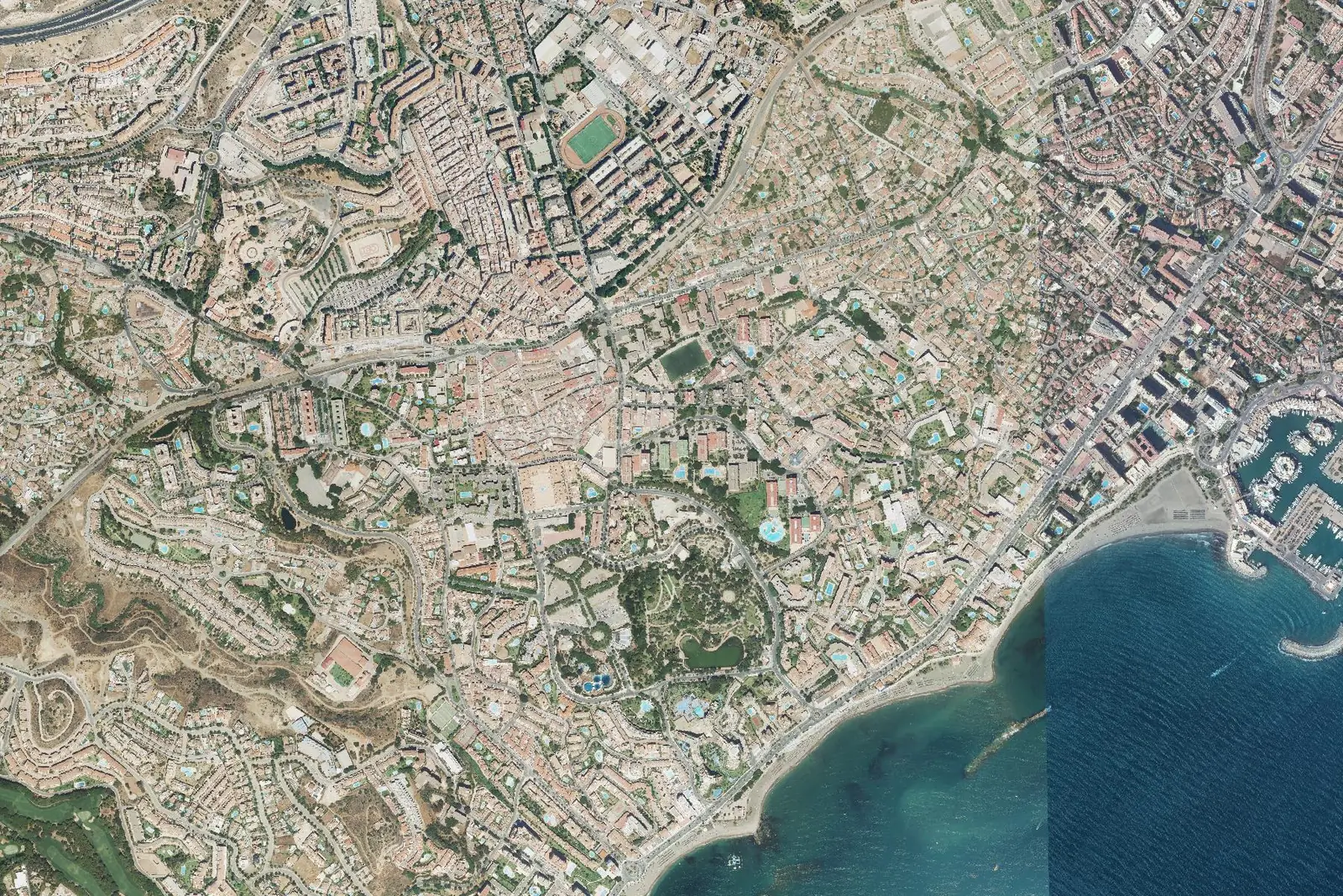 Benalmádena from the air in 2022