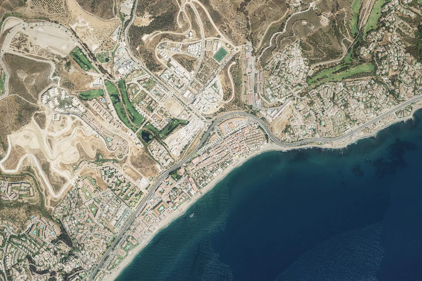 La Cala de Mijas from the air in 2022