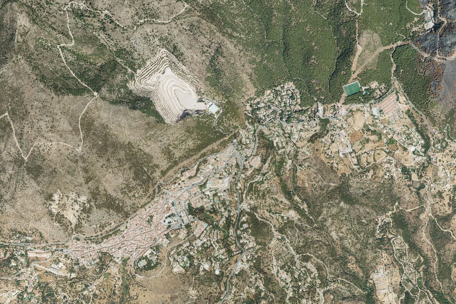 Mijas Pueblo desde el aire en 2022