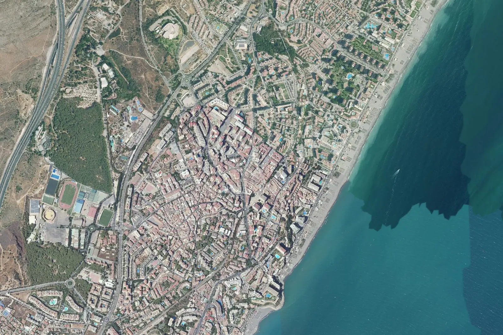 Torremolinos from the air in 2022